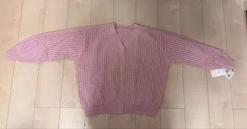 VIN 미착용 새상품 시스루 니트 핑크 V넥 가디건