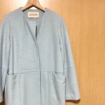 스윙 스윙 노카라 코트 롱 코트 울 사이즈 40