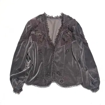 비드로포엠 자켓 컨셔스 슬리브 프릴 노카라 자켓