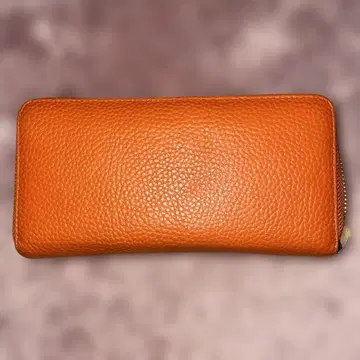 오렌지 가죽 장지갑
