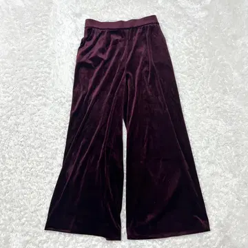 컨디션 최상 ANAYI 아나이 턱 와이드 팬츠 벨로아 보르도 36