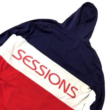 SESIONS 트리코롤 풀오버 후드티 L