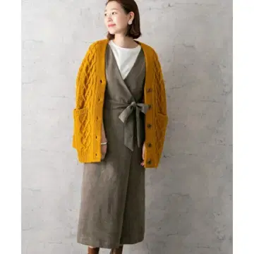 스웨이드 V넥 점퍼 원피스 어반리서치 로쏘 카키