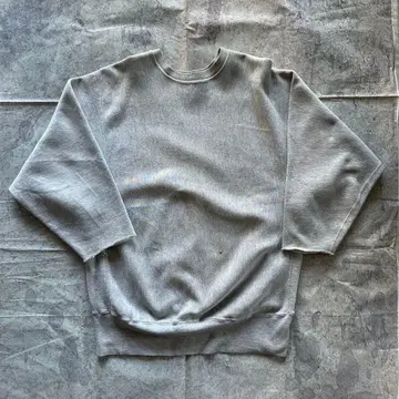 [70s] 챔피온 단색 택 눈 없음 리버스 위브 그레이 XL 소매 컷