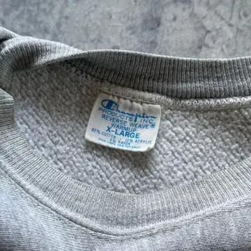 [70s] 챔피온 단색 택 눈 없음 리버스 위브 그레이 XL 소매 컷