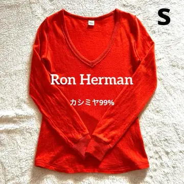 Ron Herman 론 헤르만 캐시미어 99% V넥 니트 오렌지