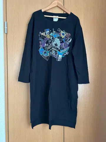 ScaLar 튜닉 M 블랙 컬러풀 프린트