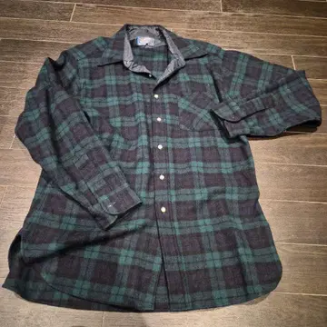 Pendleton 긴팔 플란넬 셔츠 다크 그린 체크