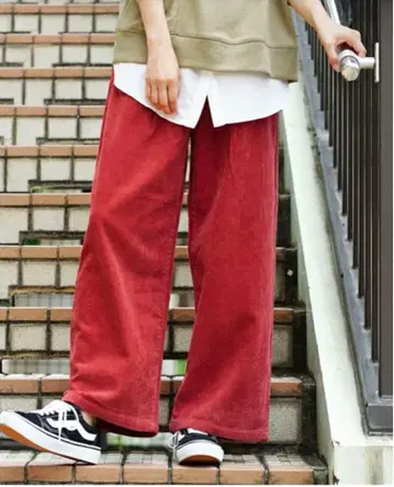 zootie 코듀로이 하이웨스트 와이드 팬츠