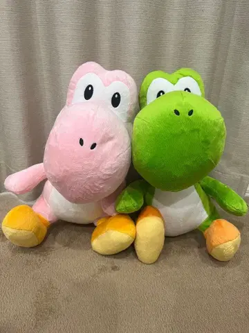 슈퍼 마리오 특대 사이즈 봉제 인형 앉은 요시 2개 세트