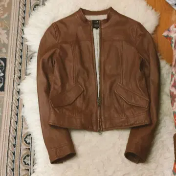 [23구] 램 가죽 양가죽 자켓 숏 기장 브라운 38 M 상당