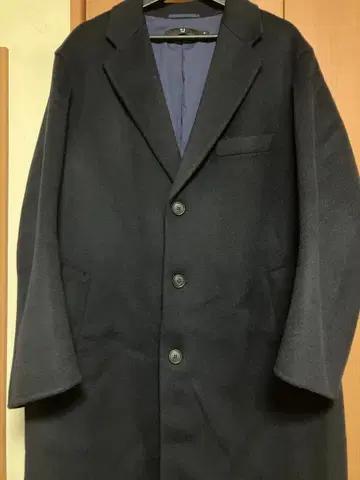 유니클로+J 캐시미어 블렌드 오버 사이즈 체스터 코트 네이비 M 사이즈