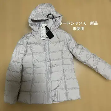 후드 라이트 그레이 다운 자켓