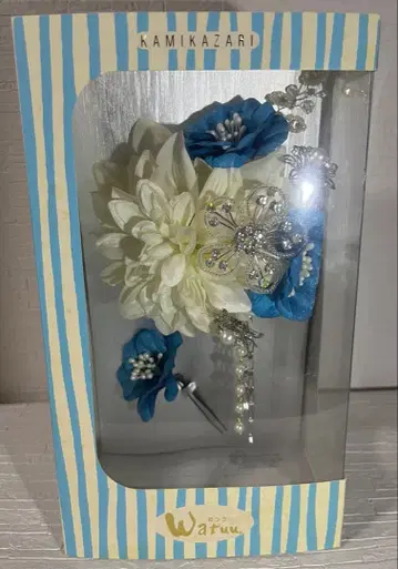 [새상품급] 머리 장식 블루 화이트 결혼식 성인식 졸업식 watuu 와츠