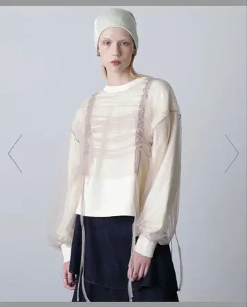 RISE BUD 로즈버드 튤 도킹 풀오버 블루