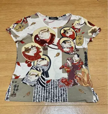 파곤 우타가와 쿠니요시 반팔 T셔츠 [ 고양이 가부키 ] M 사이즈
