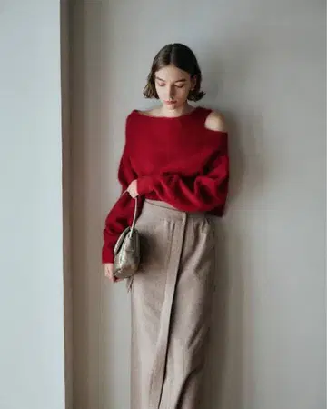 [ 새상품 ] COCODEAL 코코딜 울 리메이크 페인터 스커트