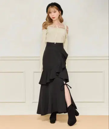 apres jour 레이스업 리본 스커트