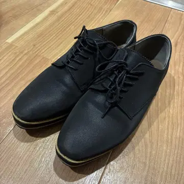 nanouniverse 블랙 레이스업 스웨이드 신발 23.5