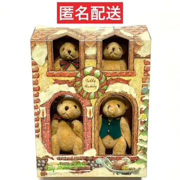 박스형 테디베어 4체 세트 C.C FAMILY 크리스마스 봉제 인형