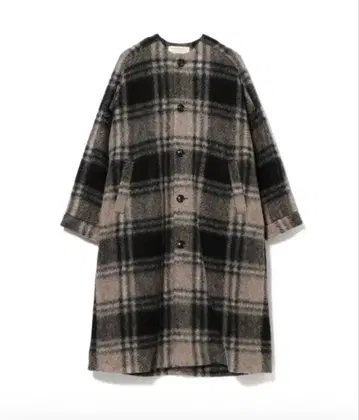 BEAMS BOY 슬라이버 타탄 체크 코트