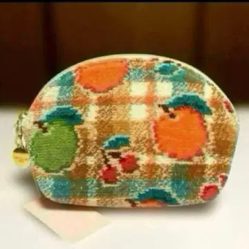 완판템 레트로 후르츠 체크 페이 쉘형 파우치 S