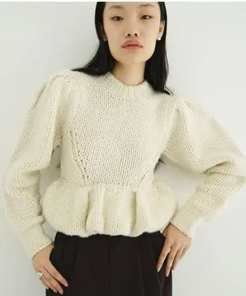 CLANE PEPLUM HAND KNIT TOPS