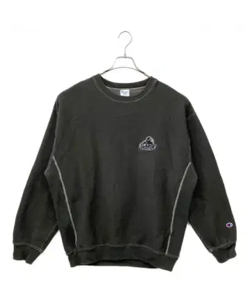 XLARGE x Champion 블랙 크루넥 맨투맨