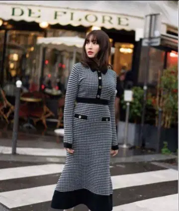 BuckinghamHoundstoothKnitDress Herlipto