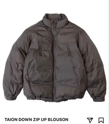 새상품 1ldk evcon taion 다운 블루종 블랙 size1