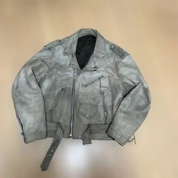 레어 베이지 라이더 자켓 가죽 자켓 페이드 빈티지 분위기