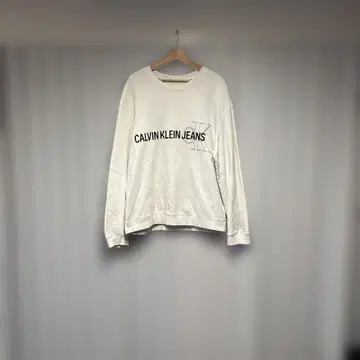 미사용급 CALVIN KLEIN JEANS 화이트 트레이닝복