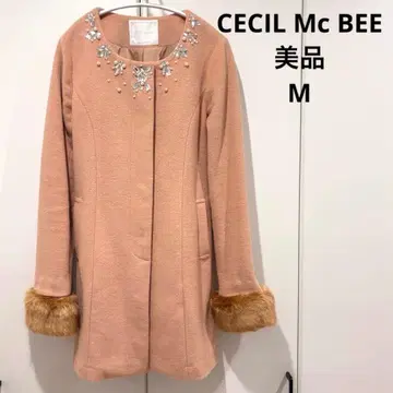 CECILMcBEE 세실 맥비 비쥬 노카라 코트 퍼 롱