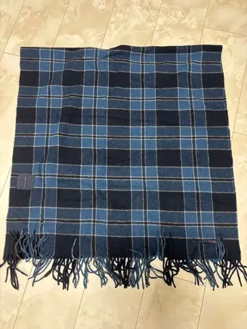 랄프 로렌 체크 무늬 스톨 네이비 계열