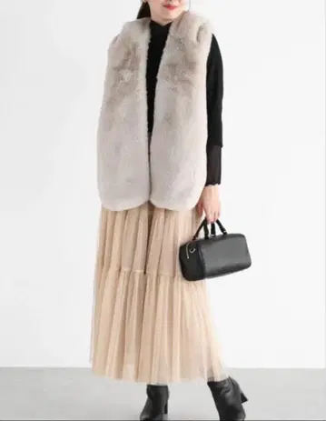 야마다야 Vin 후디드 퍼 베스트 베스트 FREE 베이지 M