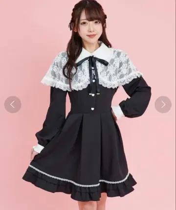 Secret Honey 레이스 케이프 부착 원피스