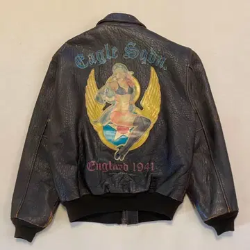 80s 빈티지 AVIREX A-2 천연 가죽 레더 플라이트 자켓