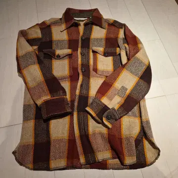 70년대 80년대 울 혼방 체크 무늬 플란넬 셔츠
