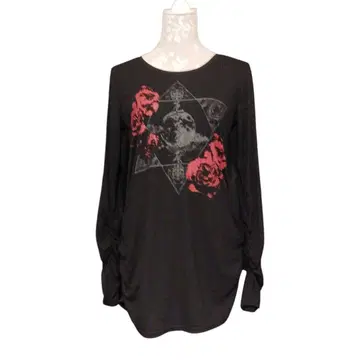 SEX POT ReVeNGe 육각형 셔링 롱 T셔츠