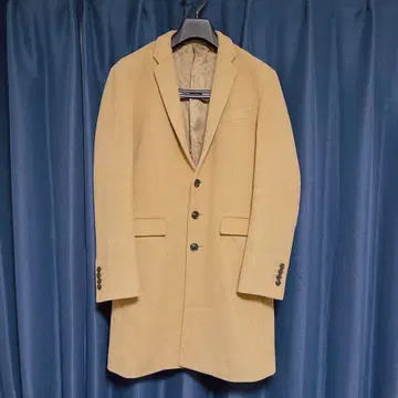 베이지 체스터 코트 3개 버튼