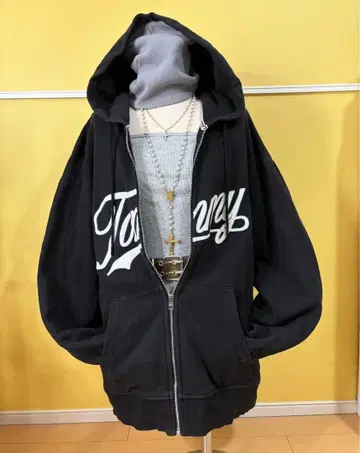 Tommy jeans 블랙 집업 후드티 Y2K 헤이세이 패션