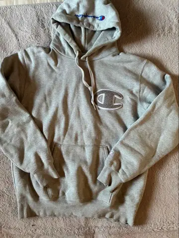 Champion 그레이 후드티 LARGE