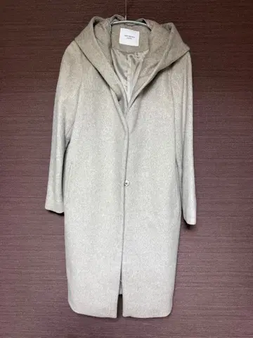 후드 부착 2way 롱 코트 라이트 그레이