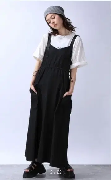 [ 미사용 새상품 ] JEANASIS 데님 드로스트 점프 스커트