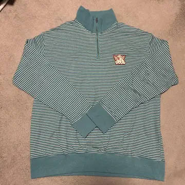 9090 하프 지퍼 트레이닝복 파랑과 화이트 스트라이프