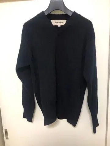 Slopeslow 블랙 V넥 니트 M 울 니트 슬로프슬로