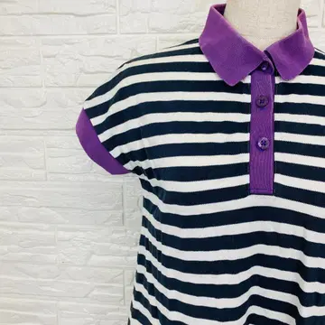 폴 스튜어트 보더 무늬 반팔 폴로 셔츠 원피스 M