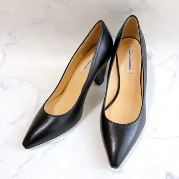 [ 미사용품 ] 파비오 루스코니 가죽 펌프스 스틸레토 블랙