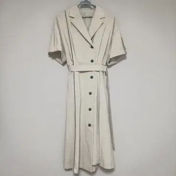 아이보리 반팔 셔츠 원피스