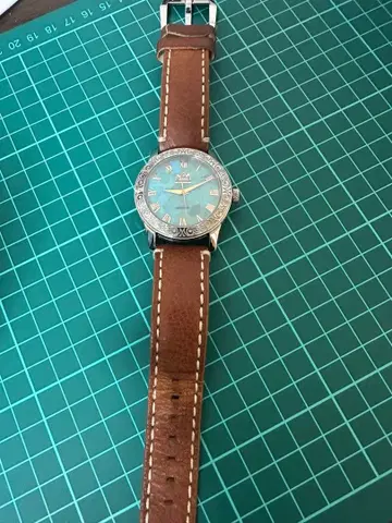 SAAD 터콰이즈 손목시계 배터리 없음